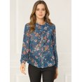 thumbnail image 2 of INSPIRE CHIC Chemise à Fleurs pour Femme à Col à Volants, Manches Longues, Boutonnée, 2 of 6