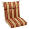 thumbnail image 1 of Coussin de Chaise Carré Extérieur en Polyester Filé 18 Pouces par 38 Pouces, Kingsley Stripe Ruby, 1 of 2