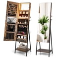 thumbnail image 1 of Costway Jewelry Cabinet Armoire 3 Color LED Modes Full-Length Frameless Mirror Lockable, 1 of 10