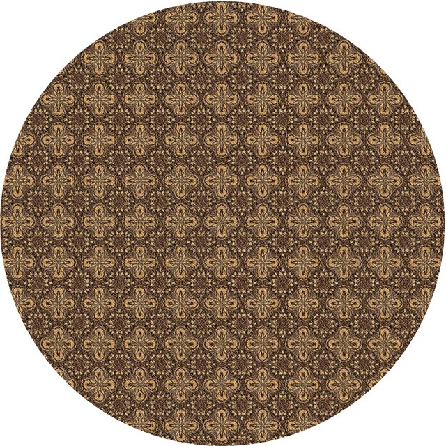 Ahgly Tapis Rond Lavable en Machine Intérieur Transitionnel Brun Cannelle, 6 Pieds Rond