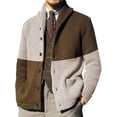 thumbnail image 1 of MAWCLOS Mens Outwear Open Front Cardigan Sweater Long Sleeve Sweaters Knitted Outdoor Color Block Cardigans Beige M, 1 of 6