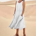 thumbnail image 2 of Timegard Robes d'Été pour Femmes Col Rond Ajusté Sans Manches Léger Décontracté Ample Robe avec Poches, 2 of 6
