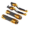 thumbnail image 1 of DYNWAVECA Motorcycle Clutch Brake Levers Set Foldable Sturdy Replaces High Reliability Expandable Handlebar Hand Grips for CBR650R Gold, 1 of 10