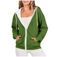 thumbnail image 1 of Timegard Vestes à Capuche Zippées pour Femmes Manches Longues Chandails en Molleton Décontractés Mode Automne avec Poches, 1 of 7