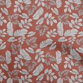 thumbnail image 1 of oneOone Viscose Chiffon Dark Peach Fabric Tropical Line Drawing Leaf Craft Projects Decor Fabric Printed By The Yard 42 Inch Wide, 1 of 5