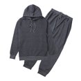 thumbnail image 1 of Kmbangi Men Sports Set, Solid Color Hoodie Zip Tops, Long Loose Pants Suit, 1 of 7