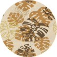 thumbnail image 1 of Ahgly Company Tapis Rond Lavable en Machine Intérieur Transitionnel Kaki Or, 3 Pieds Rond, 1 of 7