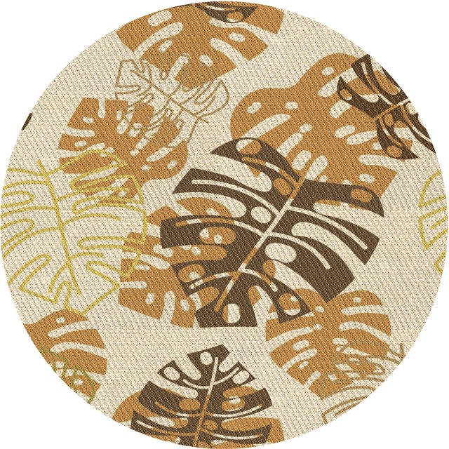 Ahgly Company Tapis Rond Lavable en Machine Intérieur Transitionnel Kaki Or, 3 Pieds Rond