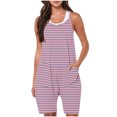 thumbnail image 1 of FAIWAD Rompers for Women Summer Casual Short Jumpsuits Overalls with Pockets 2024 Striped Jumpers, 1 of 5