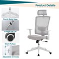 thumbnail image 2 of Ergonomic High Back Mesh Office Chair - Adjustable Headrest & Lumbar Support - Turnover-Up Arms - Swivel Wheels - Reclining Function, 2 of 8