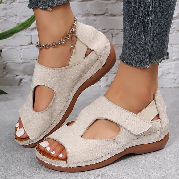 Womens Teva Sandals Women's Arch-support Sandals Shoes Ladies Beach Orthopedic Sandals Summer Non-Slip Causal Sandals Size 11 Womens Sandals on Clearance