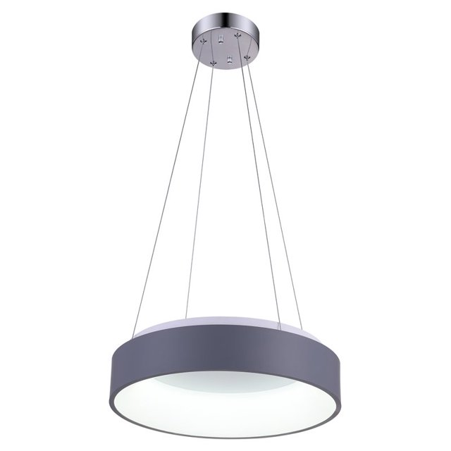 CWI Lighting Arenal LED Drum Shade Pendant With Gray & White Finish
