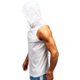 thumbnail image 3 of TIHLMK T-Shirts pour Hommes Hommes à Capuche Rayé à Empiècements Gilet Veste Patchwork Sans Manches à Capuche Contrastée, 3 of 7