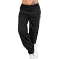 thumbnail image 3 of letairis Pantalons Amples pour Femmes, Pantalons de Sport Multicolores, Noir 4TG, 3 of 6
