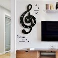 thumbnail image 2 of Nimomo Clock Wall - Innovative Musical Note Electronic Wall Clock Fashionable Silent Quartz Clock for Children Room Black, 2 of 7