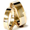 thumbnail image 1 of Gold Two Tone Matching His Hers Wedding Band Ring Set, 1 of 1