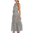 thumbnail image 1 of Women's Sleeveless Halter Neck Boho Floral Print Backless Flowy Beach Long Maxi Belted Dresses with Pockets, 1 of 3
