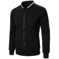 thumbnail image 1 of RXIRUCGD Man Solid Color Zipper Stand Collar Hoodie Coat, Black, Size: L, 1 of 6