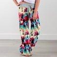 thumbnail image 2 of Birdeem Womens Spring/Summer High Waist Pants Printed Fashion Flower Print Waist Wide Leg Pants, 2 of 9