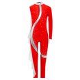 thumbnail image 1 of Aislor Girls Gymnastics Unitard Costume Rhinestone Metallic Patchwork Long Sleeve Jumpsuit for Ballet Dance 6-16 Years Red 8, 1 of 1