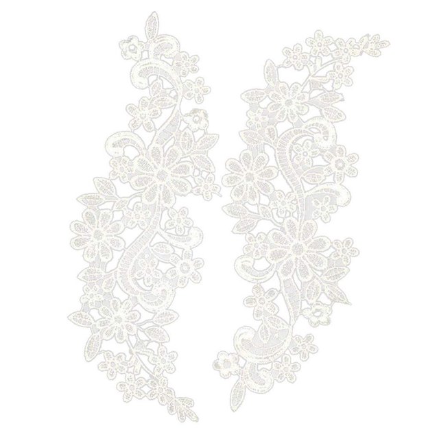 DIY Polyester Dentelle Fleur Broderie Col Bordure Patch Vêtements Décorations