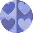 thumbnail image 1 of Ahgly Company Tapis Rond Lavable en Machine Intérieur Jeans Transitionnels Bleu, 4 Pieds Rond, 1 of 7