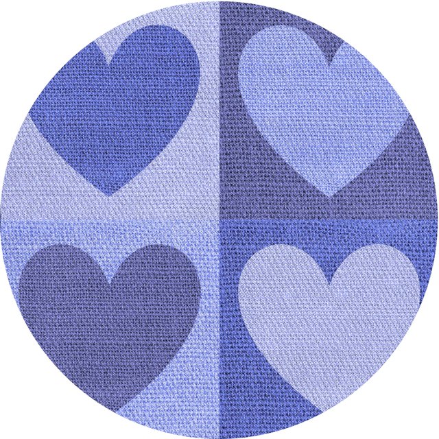 Ahgly Company Tapis Rond Lavable en Machine Intérieur Jeans Transitionnels Bleu, 4 Pieds Rond
