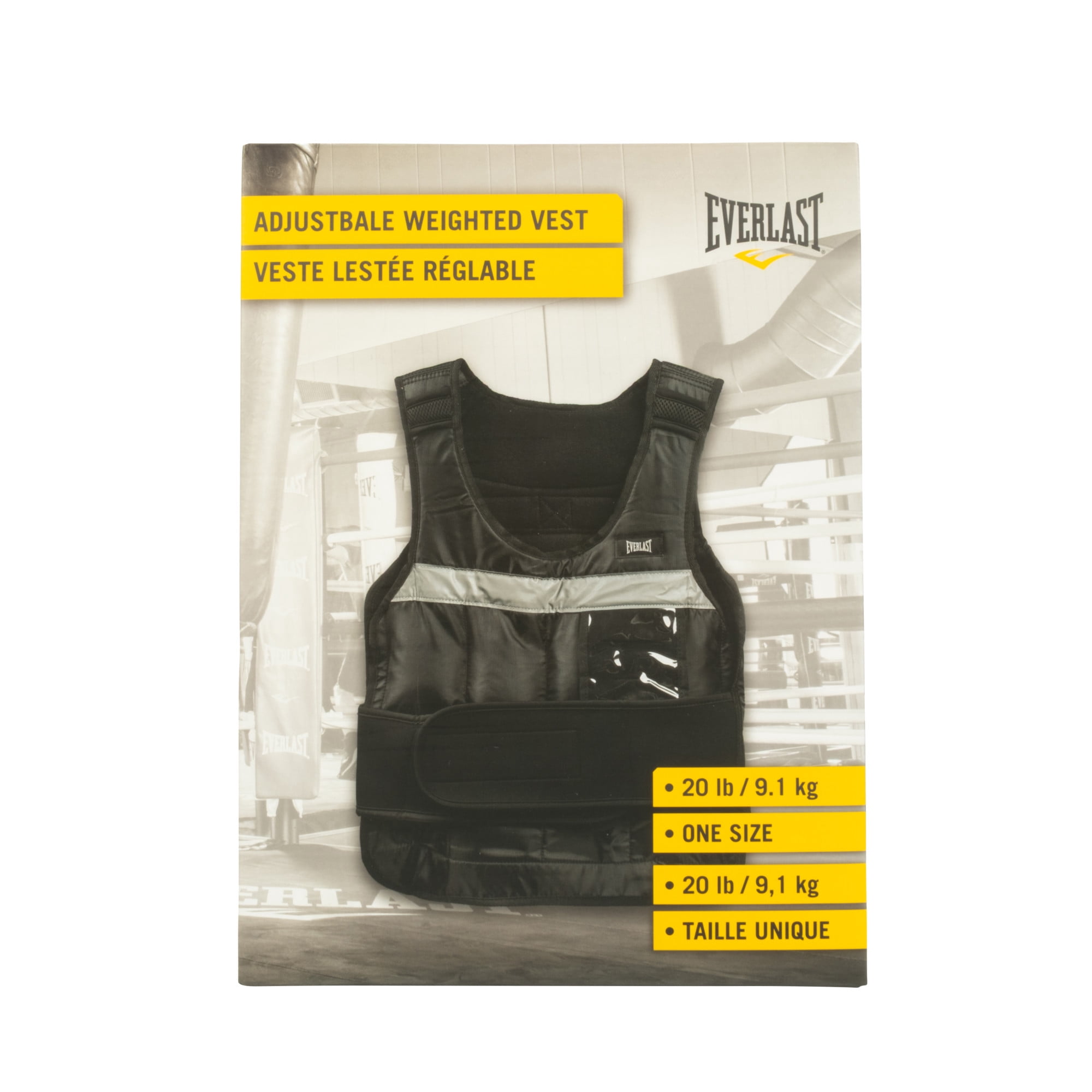 Veste lestée réglable de 20 lb d'Everlast