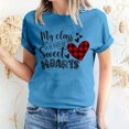 thumbnail image 1 of Pisexur T-shirt de la Saint-Valentin Haut T-shirt de la Saint-Valentin pour Femme Amour Imprimé T-shirt à Manches Courtes Haut à Manches Courtes Col Rond Haut/chemise, 1 of 5