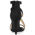 thumbnail image 2 of BLISSFUL STEP Women Zipper Ankle Strap Stiletto Heel Sandals Black 5, 2 of 8