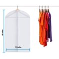 thumbnail image 3 of 40" Clear Plastic Hanging Garment Bags For Clothes Storage - Suits, Dresses & Clothing Bags - (5 Pack), 3 of 5