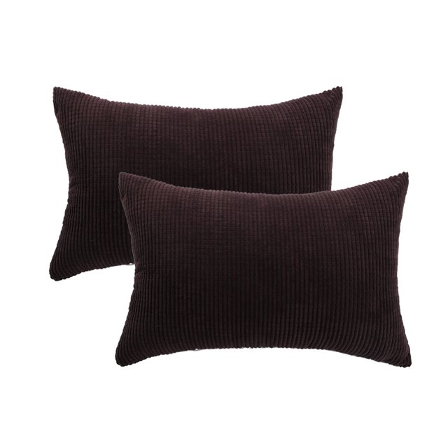 PiccoCasa Housses de Coussin à Rayures Maïs en Polyester, 2 Pcs, Housse de Coussin Décoratif