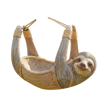 Sloth Shaped Bird Feeder With Hanging Hook For Garden Patio Outdoor Watching And Birds Feeder Squirrel Guard for 4x4 Post Wooden Feeders for outside Birdhouse Camera Feeder Hooks Feeder with Can
