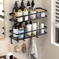 thumbnail image 1 of EQWLJWE Shower Caddy,Metal Wall Baskets Wall Mount,Wall Baskets for Storage,Shower Racks for Inside Shower,Adhesive Shower Organizer Holder,Shower Shelf for Inside Shower with 5 Hooks,Shower Rack, 1 of 7