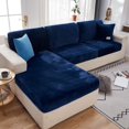 thumbnail image 3 of 2024 Soft Velvet Sofa Seat Cushion Cover - Stretch Non-Slip Sofa Cover Couch Cushion Covers for Sectional Sofa L Shape  Sofa Cushion Slipcover Furniture Protection (Grey  Large Single Sea, 3 of 12