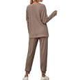 thumbnail image 3 of Innerwin Loungwear Elastic Waist Ladies Nightwear Sleep Drawstring With Pockets Sleepwear Coffee 2XL, 3 of 6