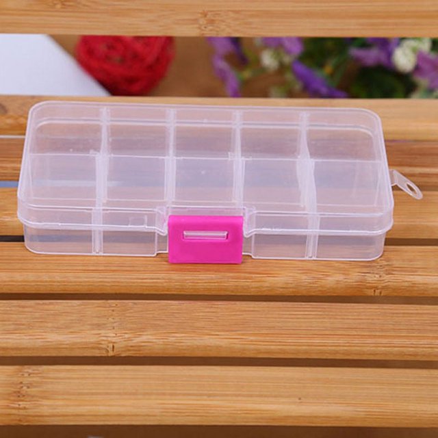 Boîte de Rangement pour Nail Art à 10 Compartiments Réglables pour Bijoux, Perles, Pilules, Étui WH