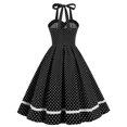 thumbnail image 3 of Robe d'Été pour Femmes Aguichant Mode Femmes Été Rétro Décontractée Chandail à Enfiler Imprimé à Pois Aguichant Robe Sans Manches, 3 of 7