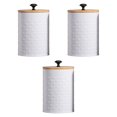thumbnail image 2 of simhoa 3 Pieces Coffee Tea Sugar Container Kitchen Canister Set for Tea Candy Flour white, 2 of 8
