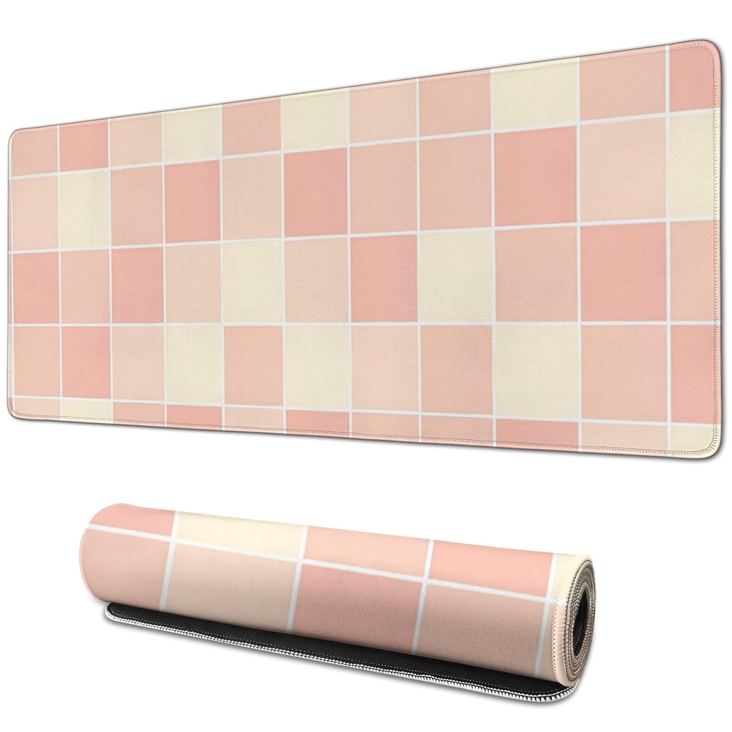 Pastel Checkered Desk Mat, Aesthetic Pattern Office Decor Extra Large Mouse Pad, Laptop Pad Mat, Game Mat, 31.5x11.8in