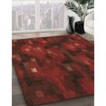 thumbnail image 3 of Ahgly Company Tapis d'Intérieur Rectangulaire Transitionnel Rouge Foncé Lavable à la Machine, 6 Pieds x 9 Pieds, 3 of 7