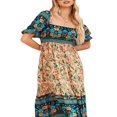 thumbnail image 3 of MesaSe Women‘s Summer Boho Dress Floral Print Square Neck Ruffle Swing Beach Party Long Maxi Dress Style E S, 3 of 5