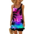 thumbnail image 1 of CEHVOM Robes d'Été pour Femmes 2024 Décontractées Grande Taille, Robe d'Été Aguichant à Imprimé Floral Mini Tendance Froncée Fluide à Jupe Évasée de Plage à Bretelles Spaghetti Sans Manches Robe Débardeur de Soleil, 1 of 6