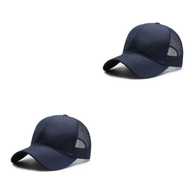 VONKY Adjustable Summer Thin Baseball Cap Breathable Comfortable Sporty Style Sun Protection Fashionable navy blue 2Set