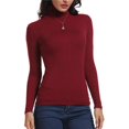 thumbnail image 2 of T-shirt Col Roulé Manches Longues Ajusté Extensible Basique Noir TG, 2 of 6