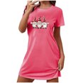 thumbnail image 1 of Levmjia Nuisettes en Coton pour Femmes à Manches Courtes, Vêtements de Nuit Doux d'Été, Confortables, Coupe Ample, Robe de Nuit Imprimée à Col Rond pour Grande Taille, Pyjamas Décontractés pour la Maison, 1 of 2