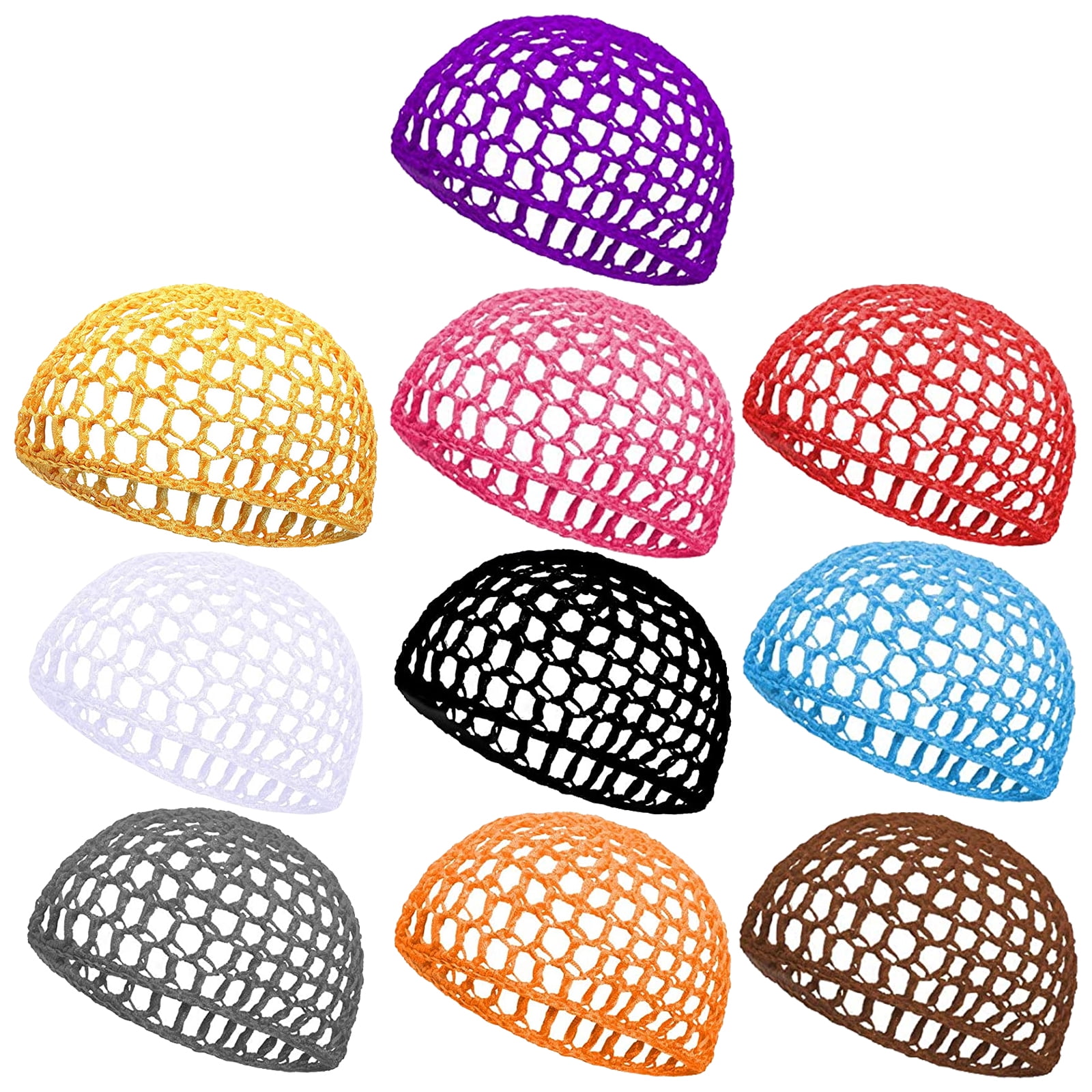 MasteelfCA 10 Pcs Filet à Cheveux au Crochet Pratique Filet à Cheveux au Crochet Filet à Cheveux au Crochet Coloré