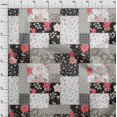 thumbnail image 4 of oneOone Georgette Viscose Black Fabric Asian Floral Mix Patch Craft Projects Decor Fabric Printed By The Yard 42 Inch Wide, 4 of 4