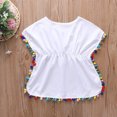 thumbnail image 4 of Robe de Plage pour Bébé Filles avec Pompons Poncho Rash Guards, 4 of 8