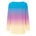 thumbnail image 5 of Annhoo Hauts Grande Taille pour Femmes Automne Manches Longues Col Rond Chemises Habillées Amples Confortables Tuniques Couleur Dégradée, 5 of 5